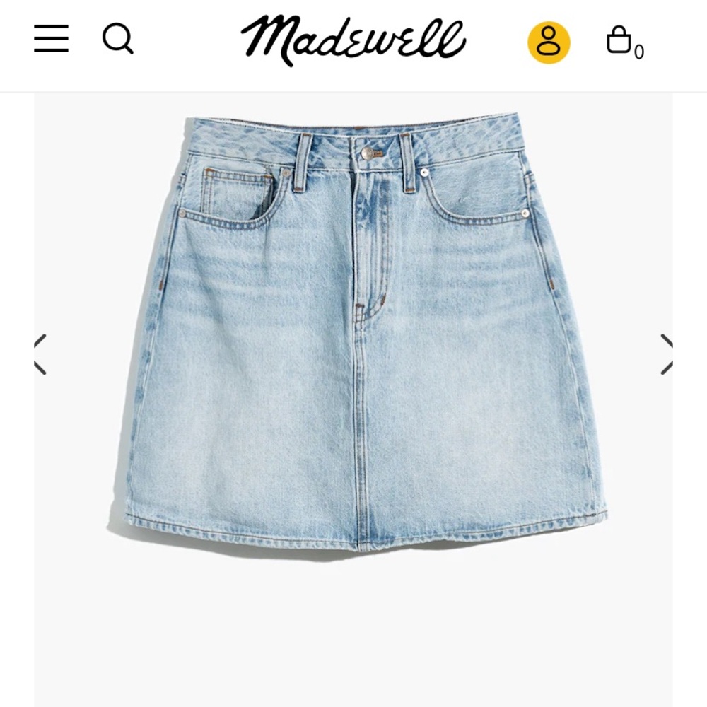 NEW Madewell Denim short Skirt 10/12 size 30